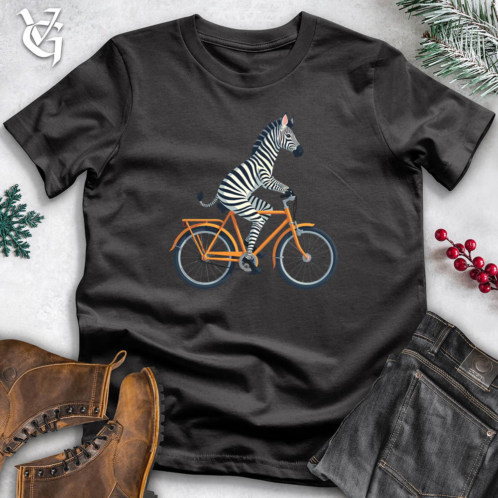 Zebra Riding Bicycle Cotton Tee