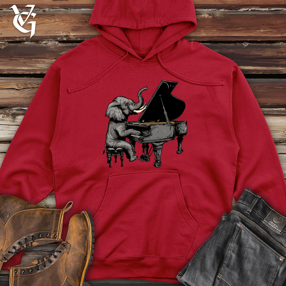 Elephant Pianist Melody Midweight Hooded Sweatshirt