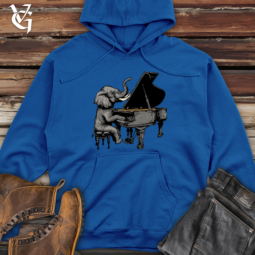 Elephant Pianist Melody Midweight Hooded Sweatshirt