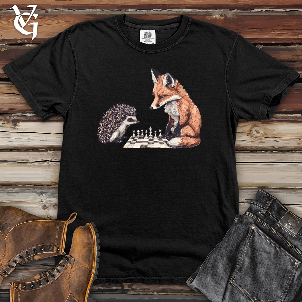 Fox Hedgehog Chess Match Heavy Cotton Comfort Colors Tee