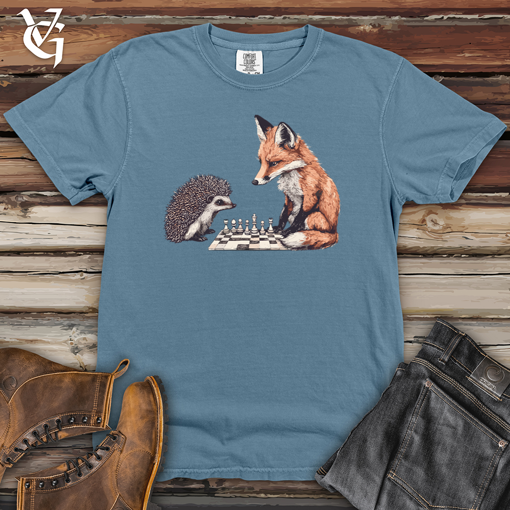 Fox Hedgehog Chess Match Heavy Cotton Comfort Colors Tee