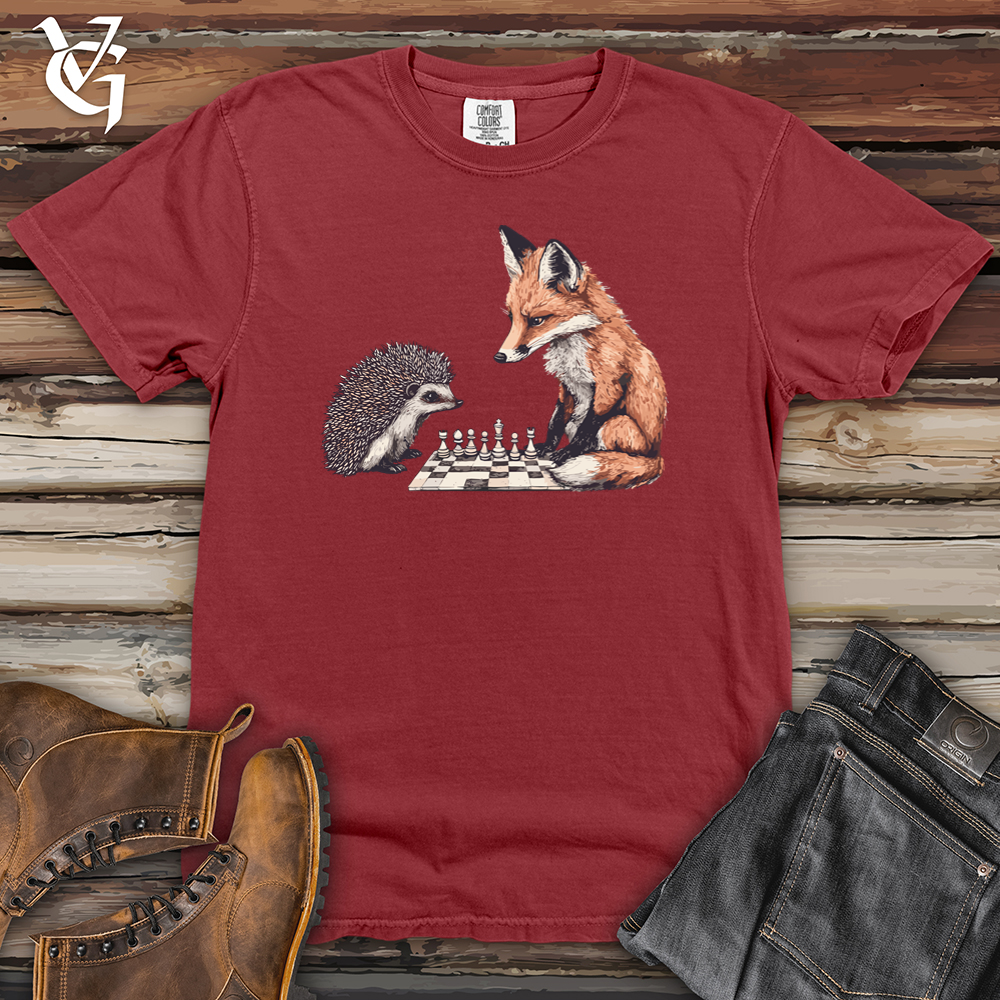 Fox Hedgehog Chess Match Heavy Cotton Comfort Colors Tee