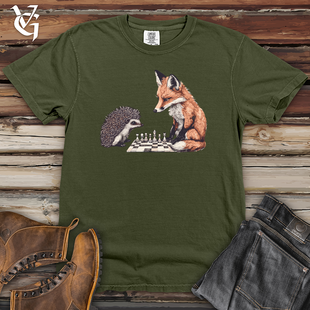 Fox Hedgehog Chess Match Heavy Cotton Comfort Colors Tee