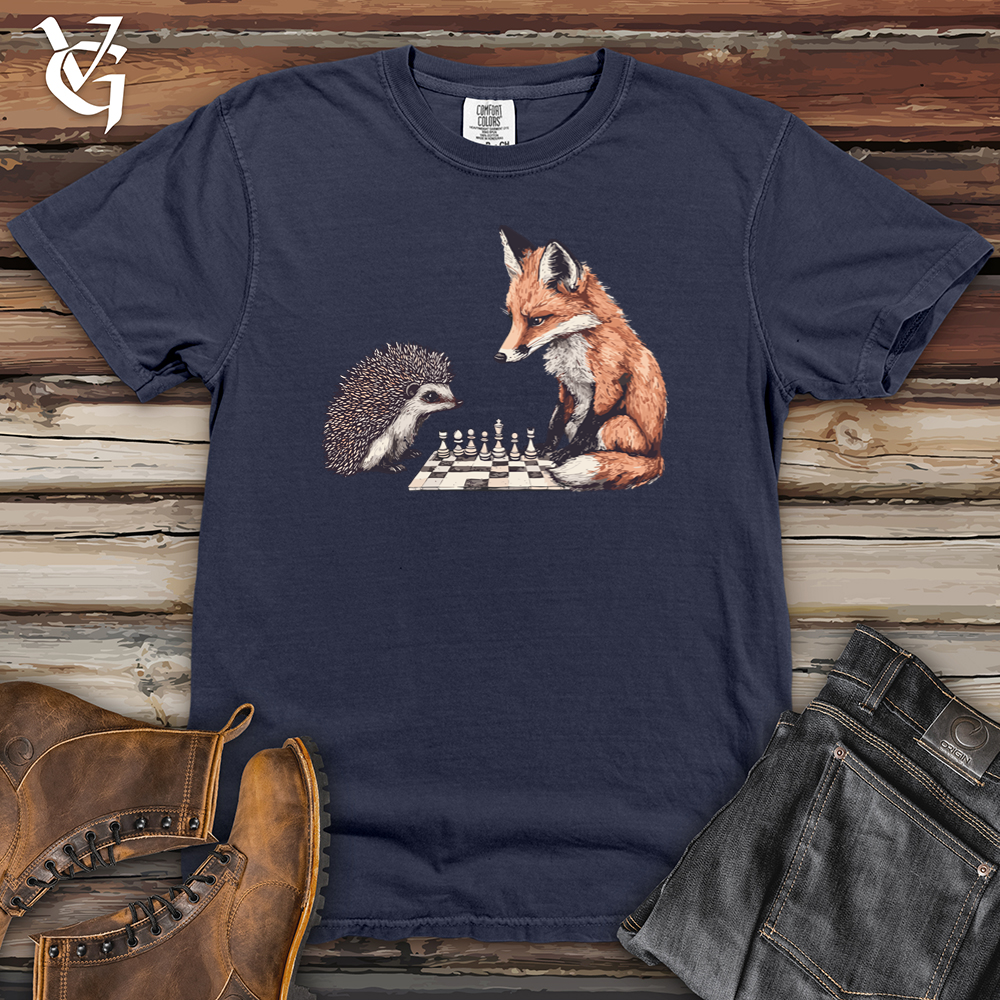 Fox Hedgehog Chess Match Heavy Cotton Comfort Colors Tee
