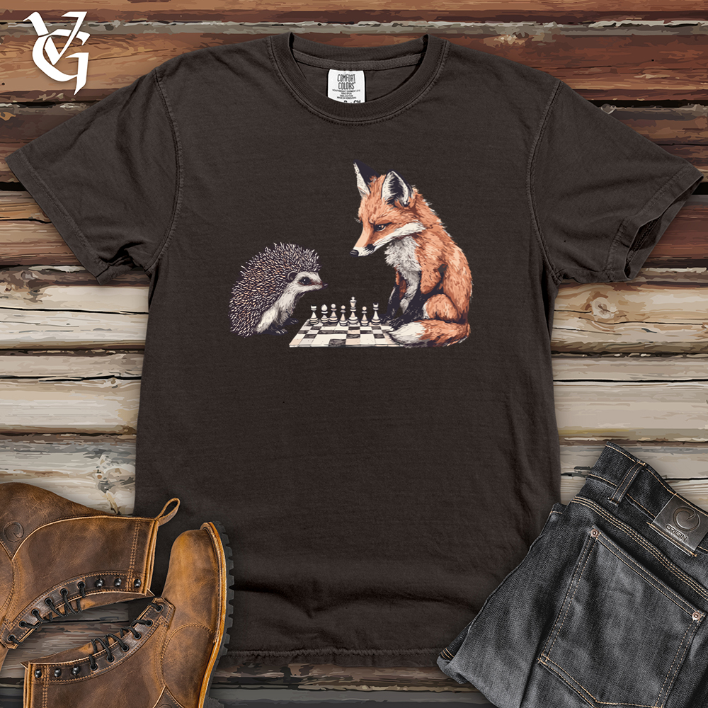 Fox Hedgehog Chess Match Heavy Cotton Comfort Colors Tee