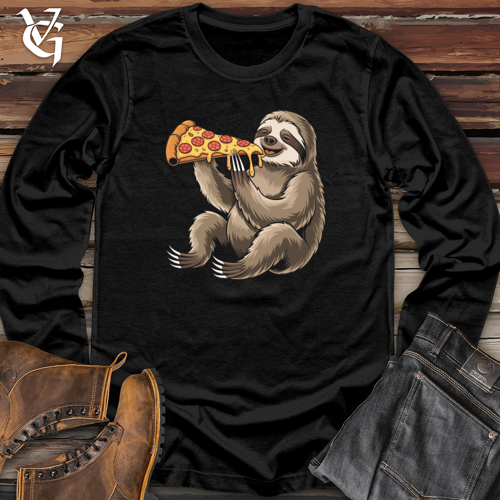 Sloth Eating Pizza Long Sleeve