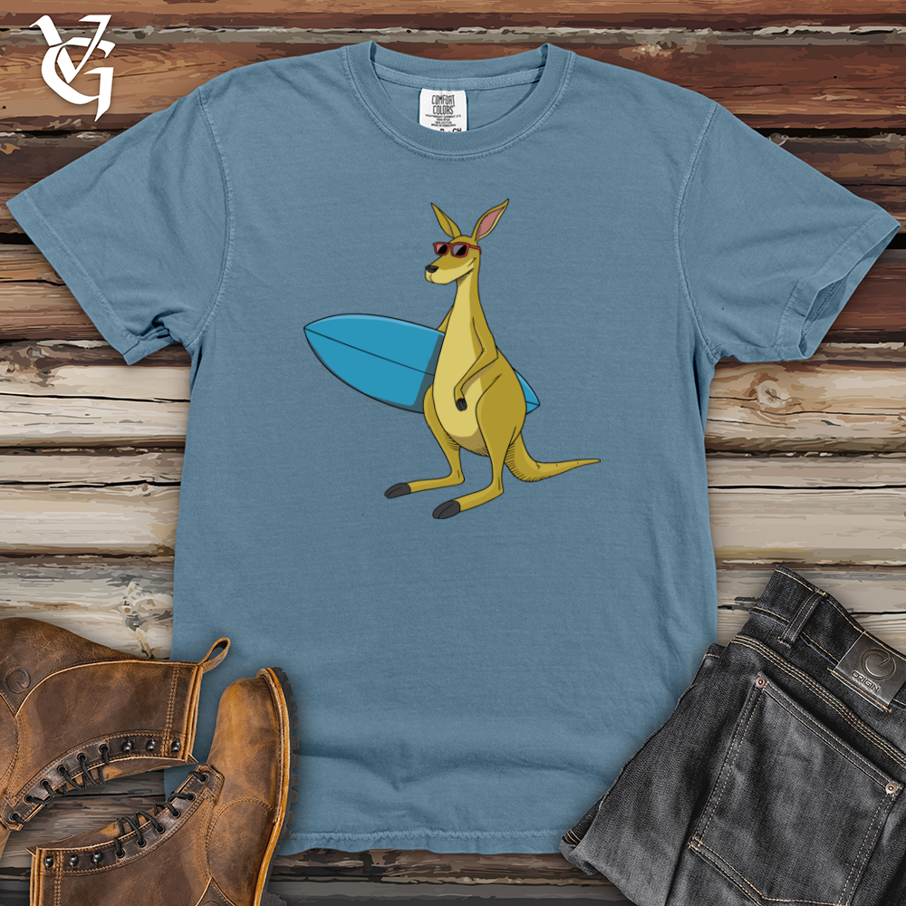 Kangaroo With Surfboard Heavy Cotton Comfort Colors Tee