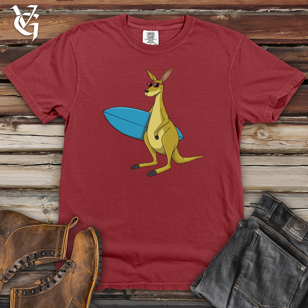 Kangaroo With Surfboard Heavy Cotton Comfort Colors Tee