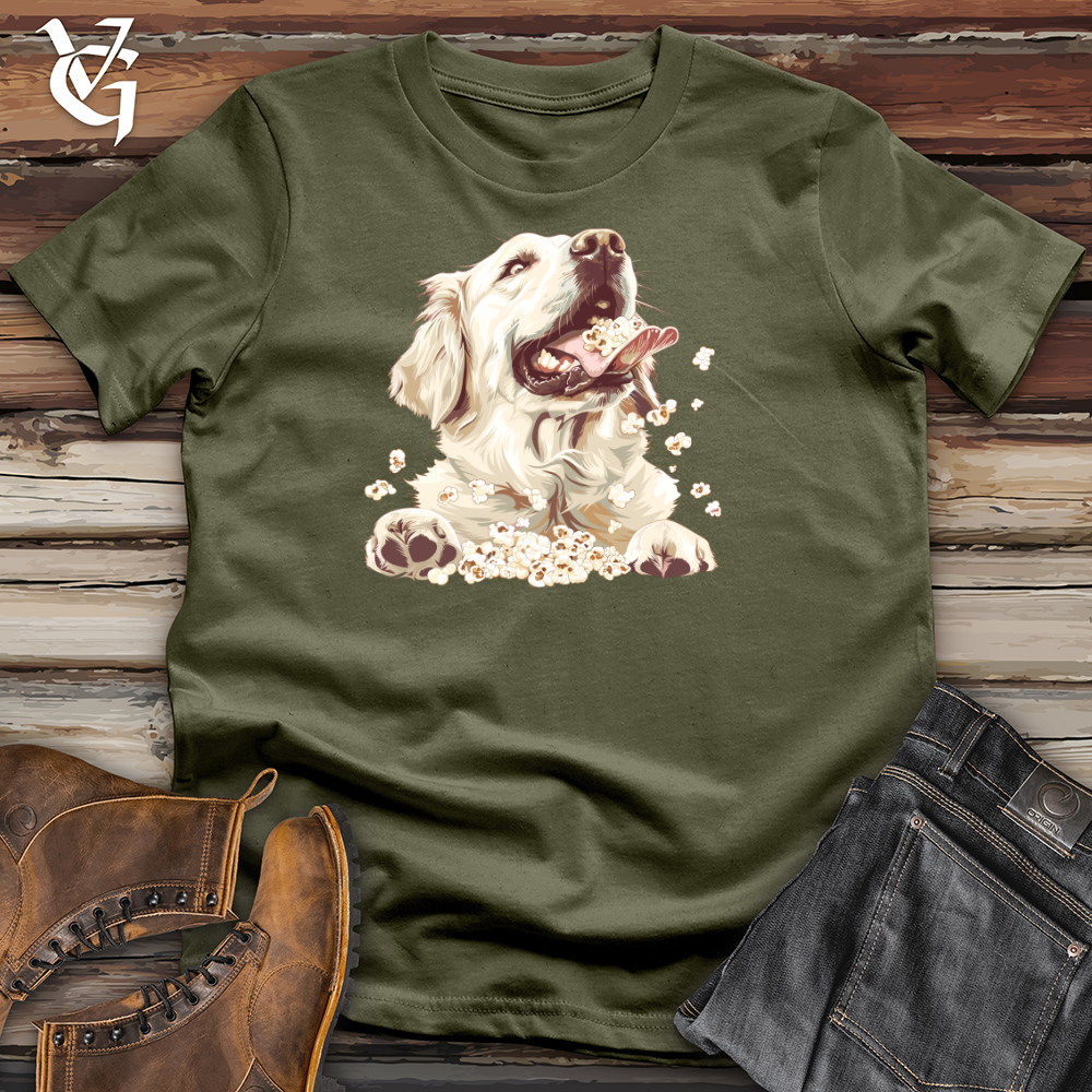 English Retriever Eating Popcorn Cotton Tee