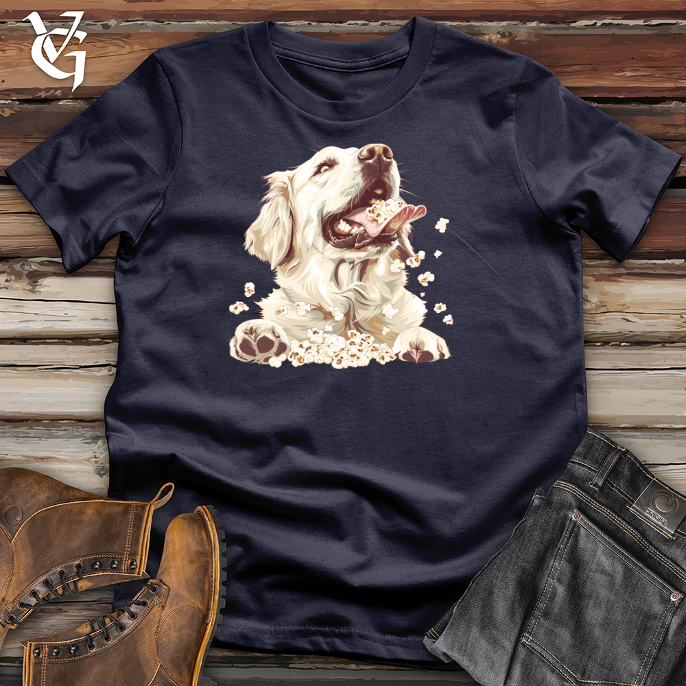 English Retriever Eating Popcorn Cotton Tee