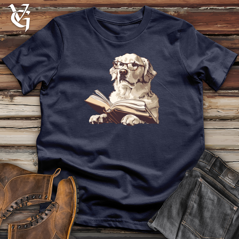 Scholarly Golden Retriever Bookmark Softstyle Tee