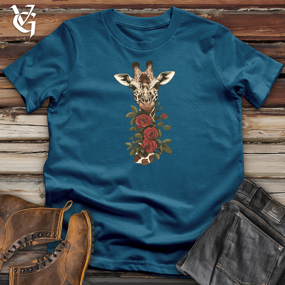 Giraffe Roses Cotton Tee
