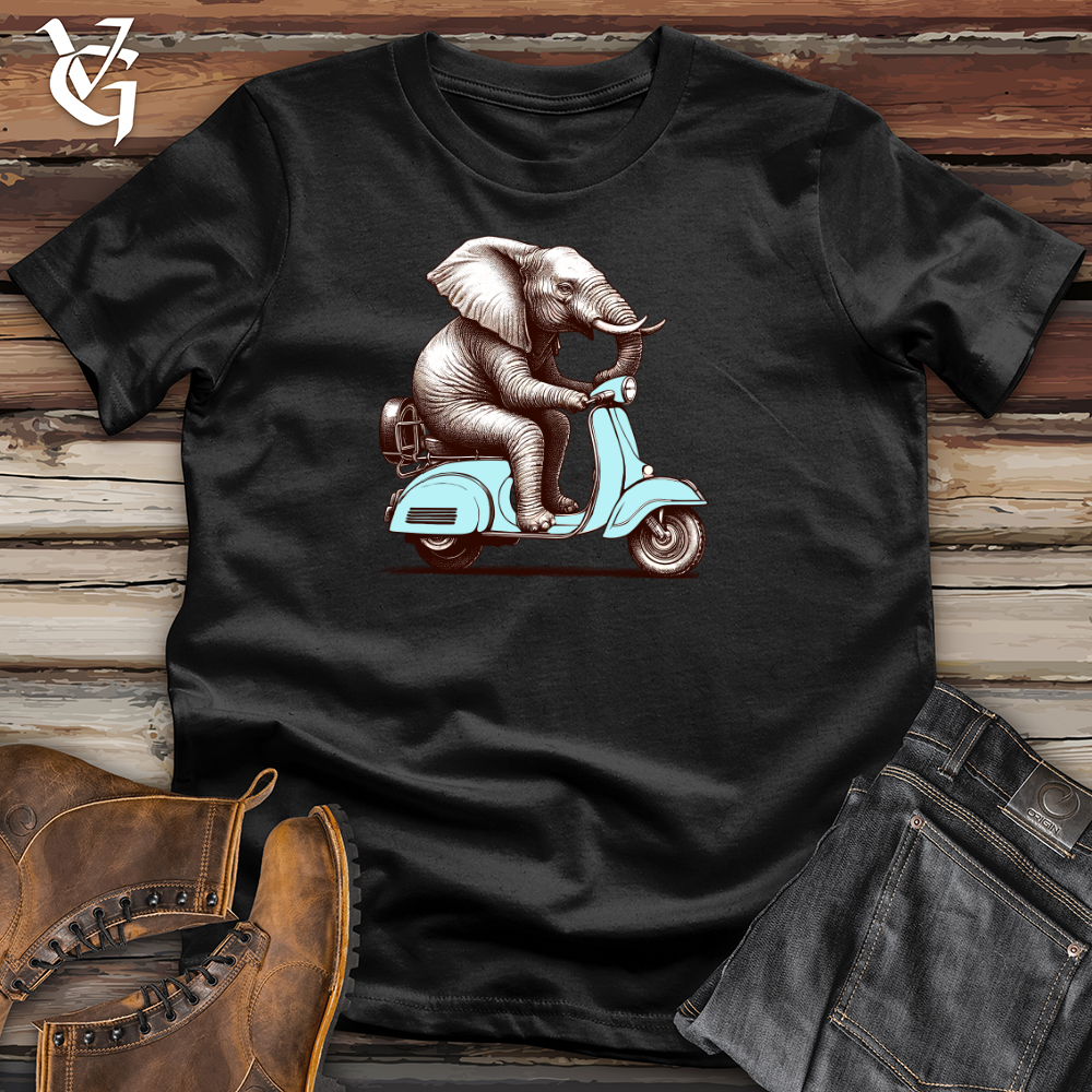 Elephant  Sitting Top a Scooter Softstyle Tee