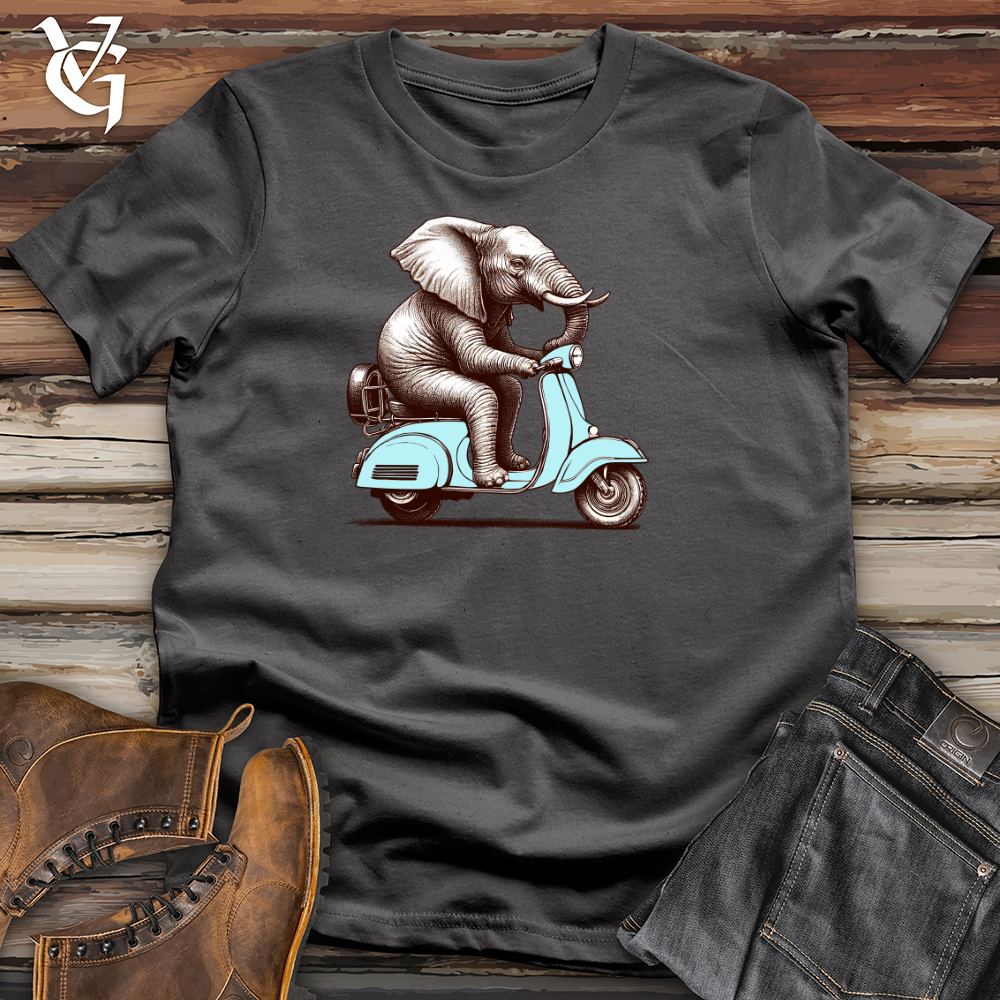 Elephant  Sitting Top a Scooter Softstyle Tee