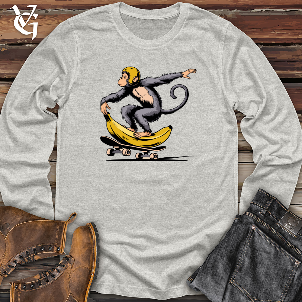 Monkey Riding Skateboard Long Sleeve