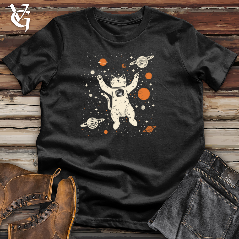 Cosmic Feline Float Cotton Tee