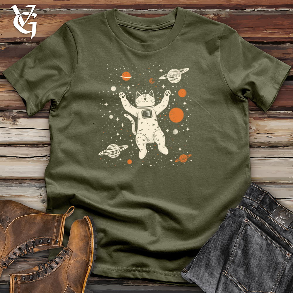 Cosmic Feline Float Cotton Tee