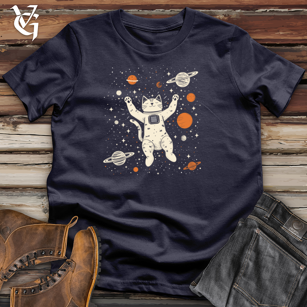 Cosmic Feline Float Cotton Tee