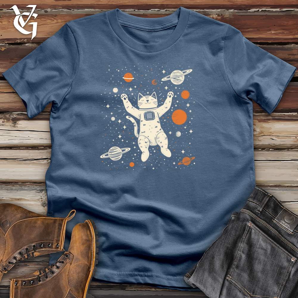 Cosmic Feline Float Cotton Tee