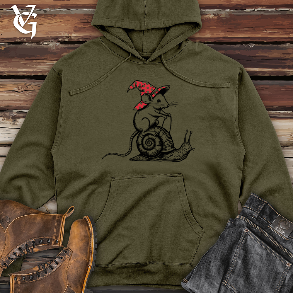 Rat Riding Snail Midweight Hooded Sweatshirt