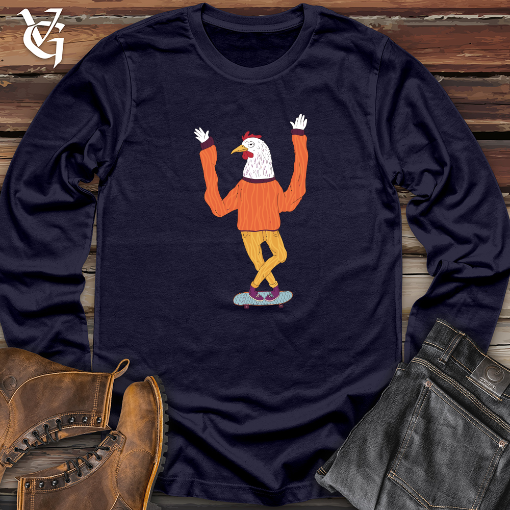 Chicken Balancing on a Skateboard Long Sleeve