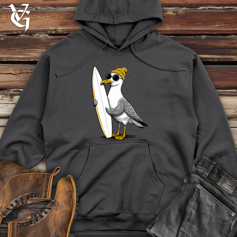 Surfing Seagull Midweight Hooded Sweatshirt