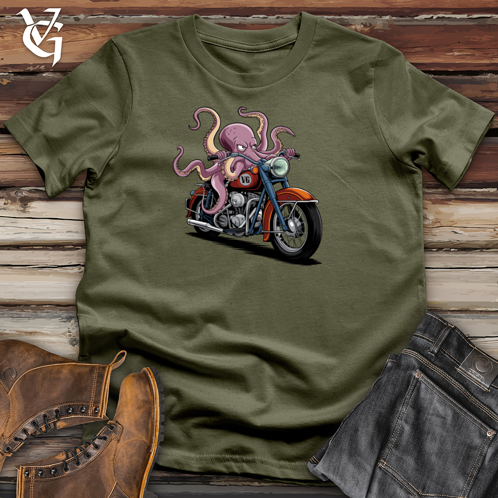 Octopus Riding Bike Cotton Tee