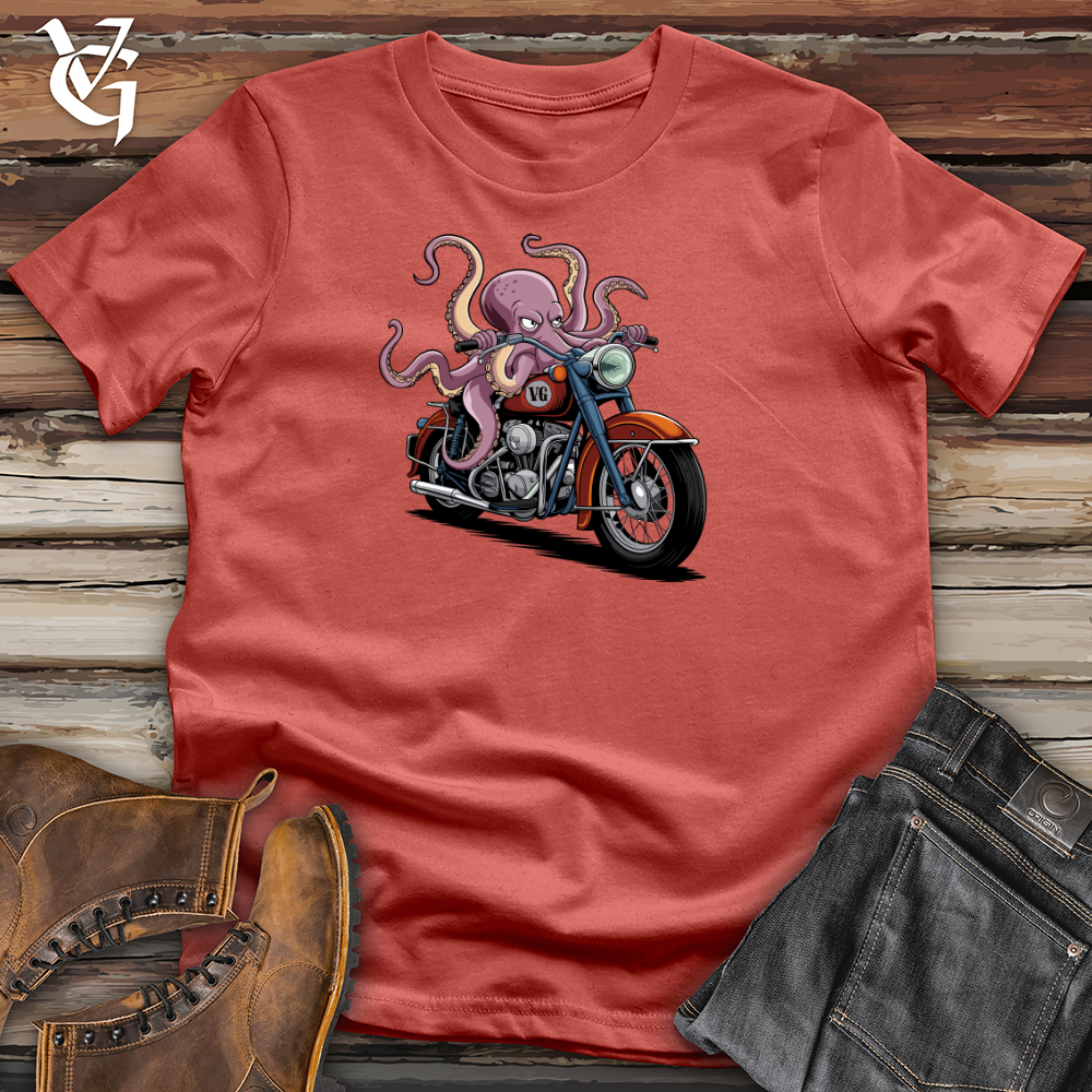 Octopus Riding Bike Cotton Tee