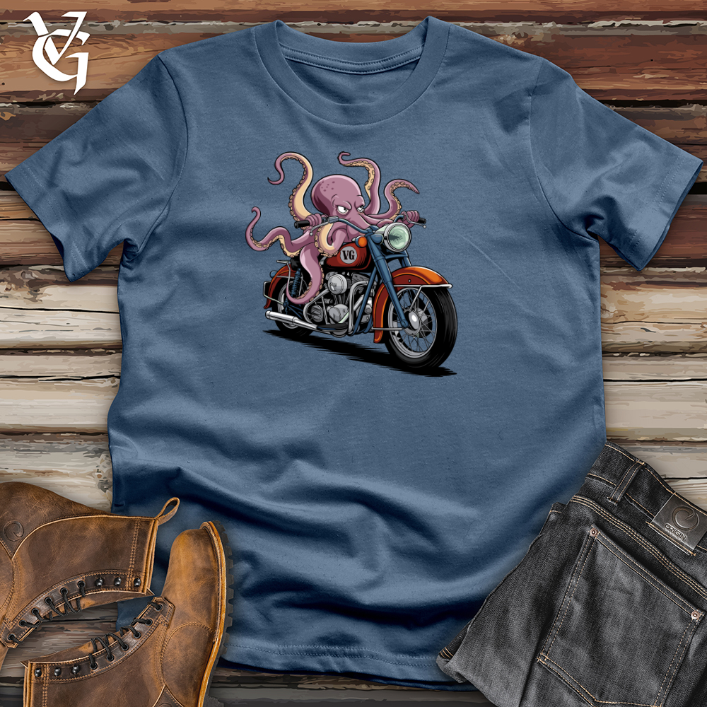 Octopus Riding Bike Cotton Tee