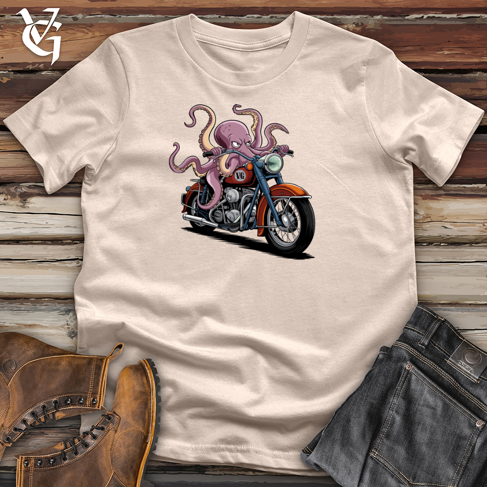 Octopus Riding Bike Cotton Tee