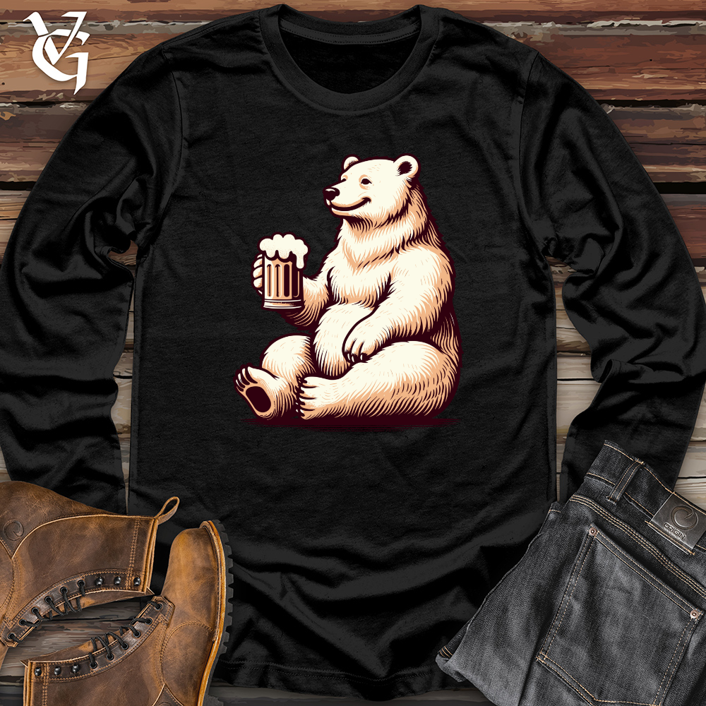 Polar Bear With Mug of Beer Long Sleeve