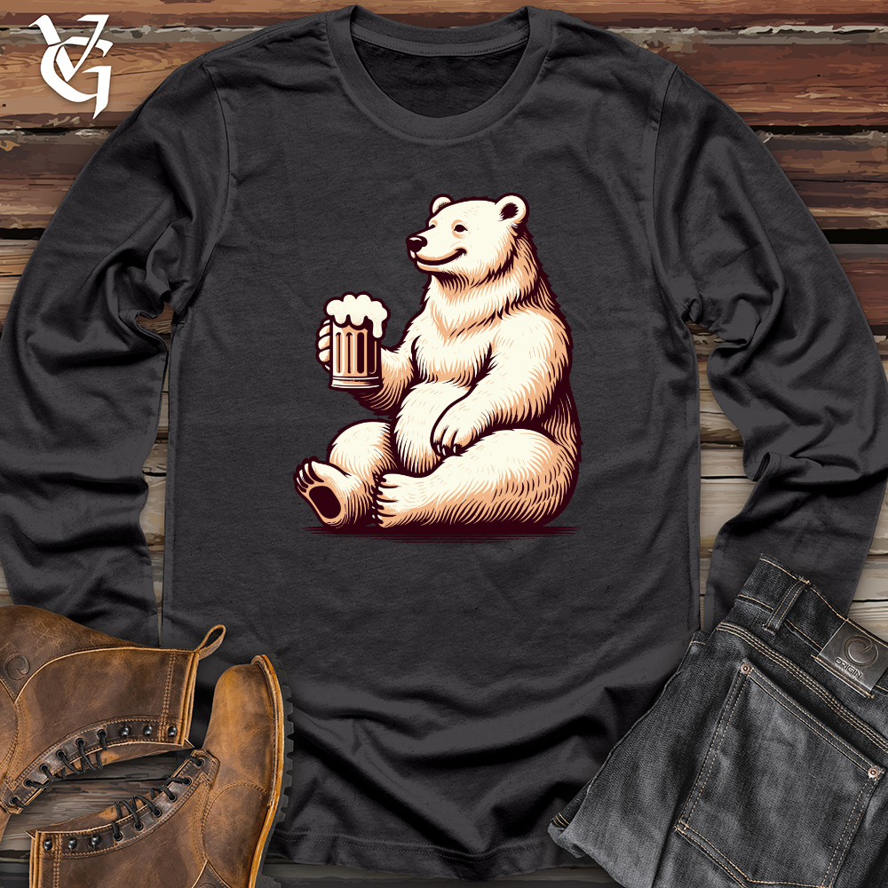 Polar Bear With Mug of Beer Long Sleeve