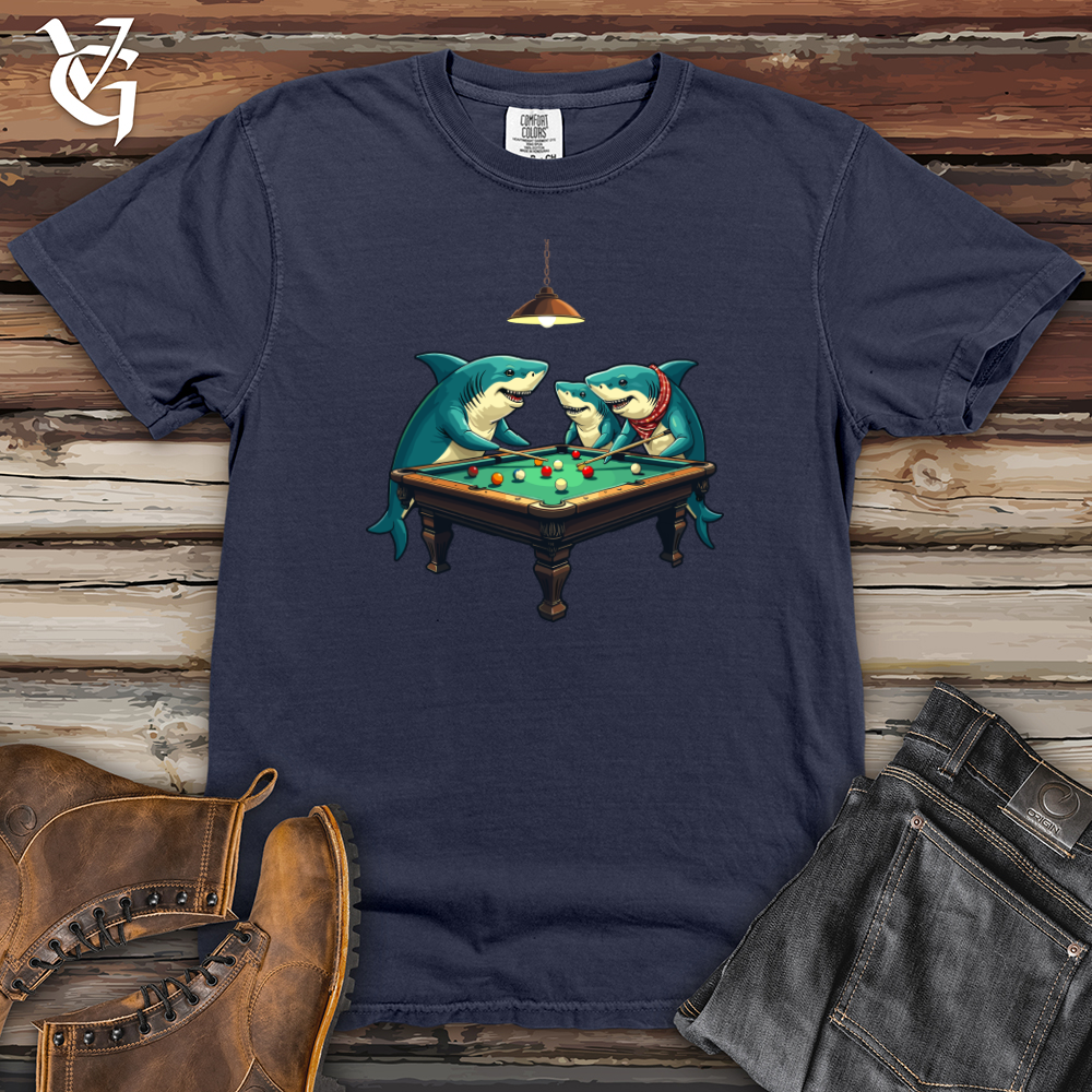 Sharks Around the Pool Table Heavy Cotton Comfort Colors Tee