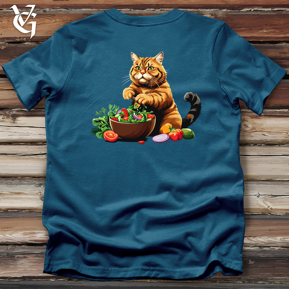 Fat Cat With Salad Cotton Tee