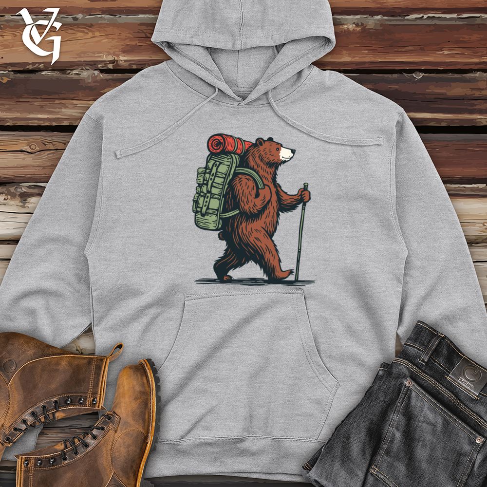 Hiking Bear Midweight Hooded Sweatshirt