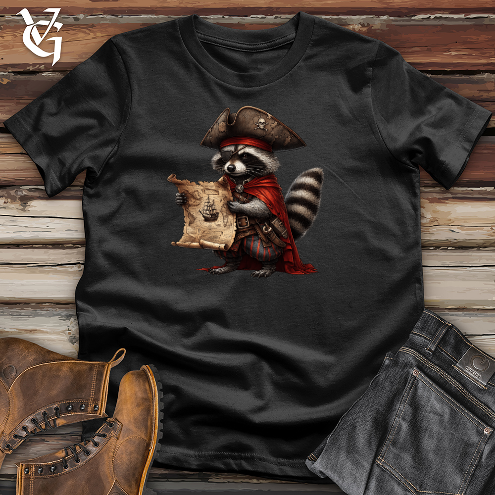 Pirate Raccoon With Treasure Map Cotton Tee