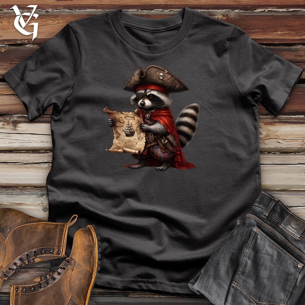 Pirate Raccoon With Treasure Map Cotton Tee