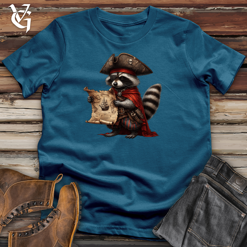 Pirate Raccoon With Treasure Map Cotton Tee