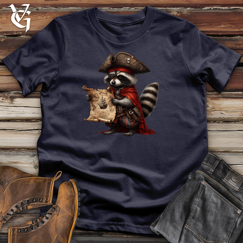 Pirate Raccoon With Treasure Map Cotton Tee