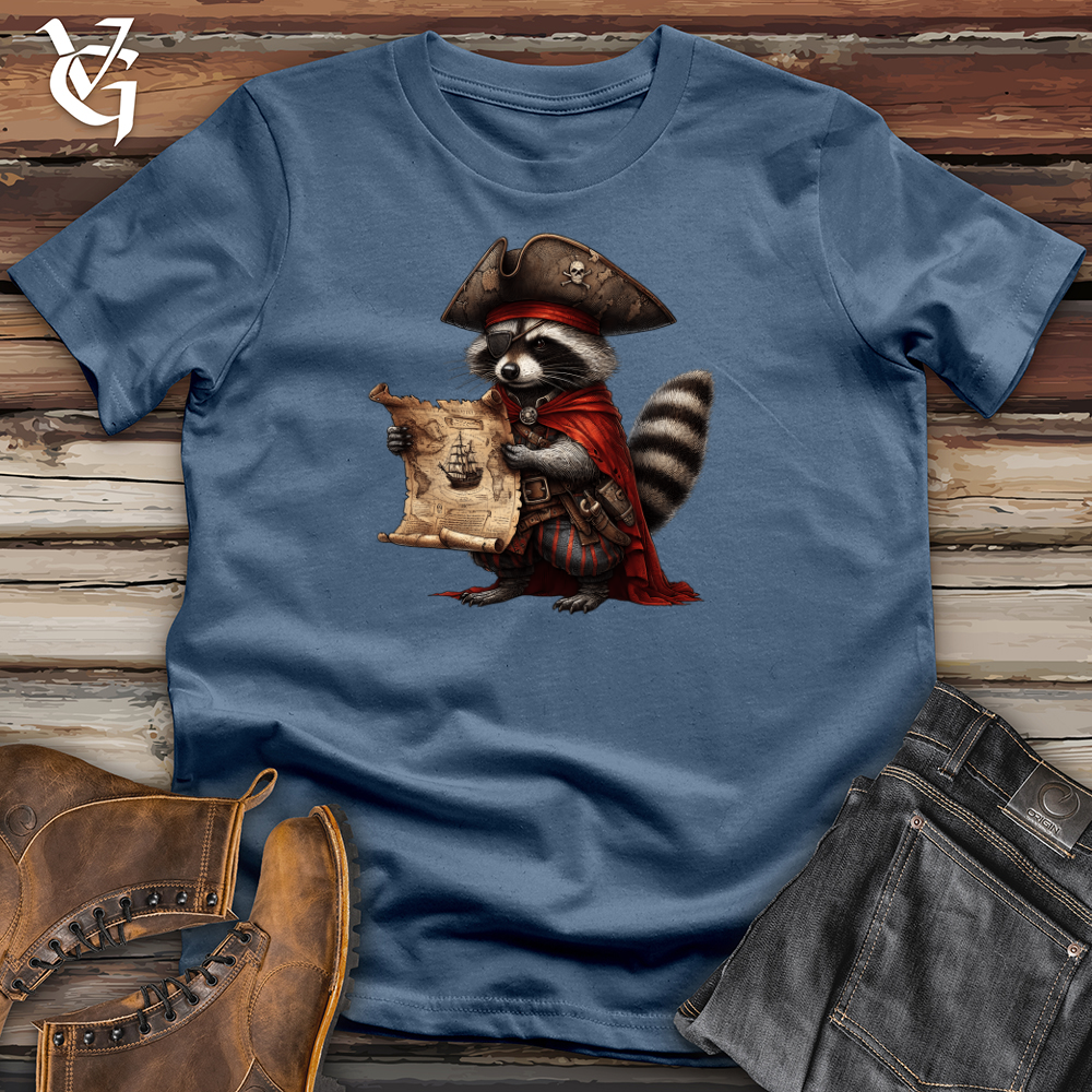 Pirate Raccoon With Treasure Map Cotton Tee