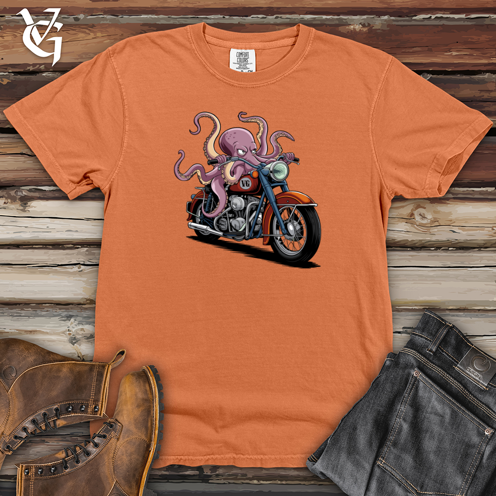 Octopus Riding Bike Heavy Cotton Comfort Colors Tee