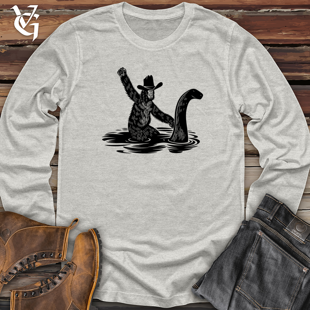 Bigfoot with Hilarious Loch Ness Monster Long Sleeve