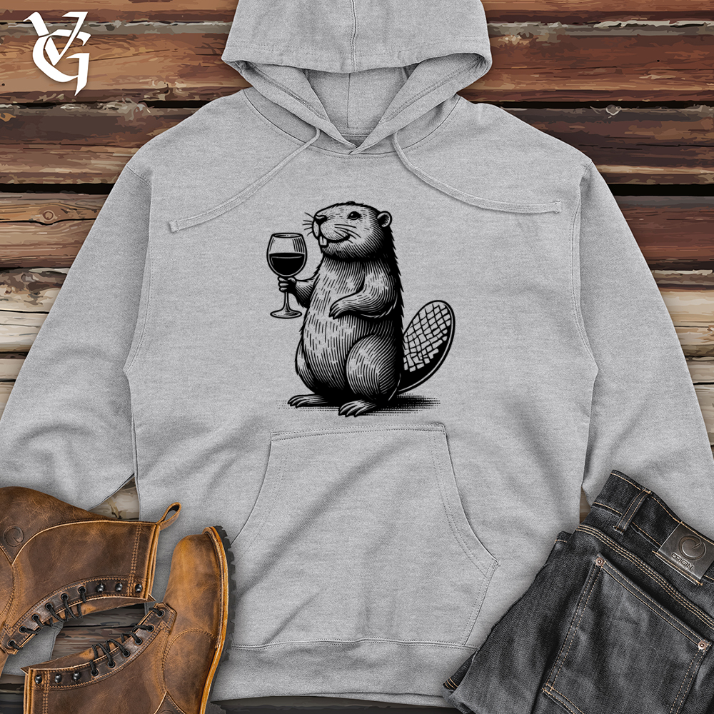 Beaver Drinking Midweight Hooded Sweatshirt