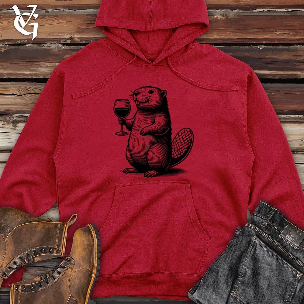 Beaver Drinking Midweight Hooded Sweatshirt