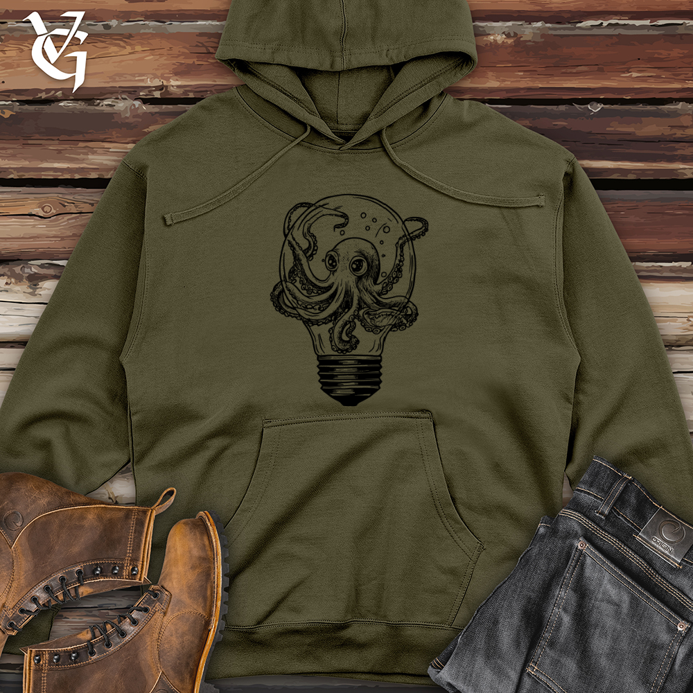 Octopus and Lightbulb Midweight Hooded Sweatshirt