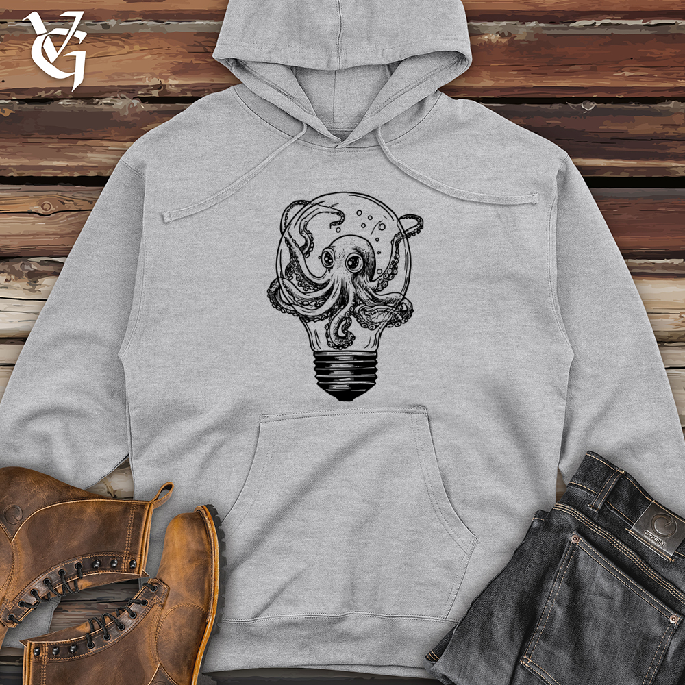 Octopus and Lightbulb Midweight Hooded Sweatshirt
