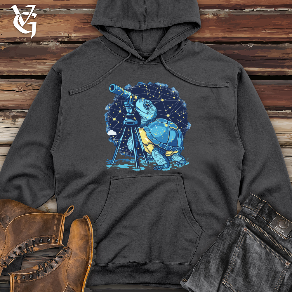 Stargazing Turtle Astronomer Midweight Hooded Sweatshirt