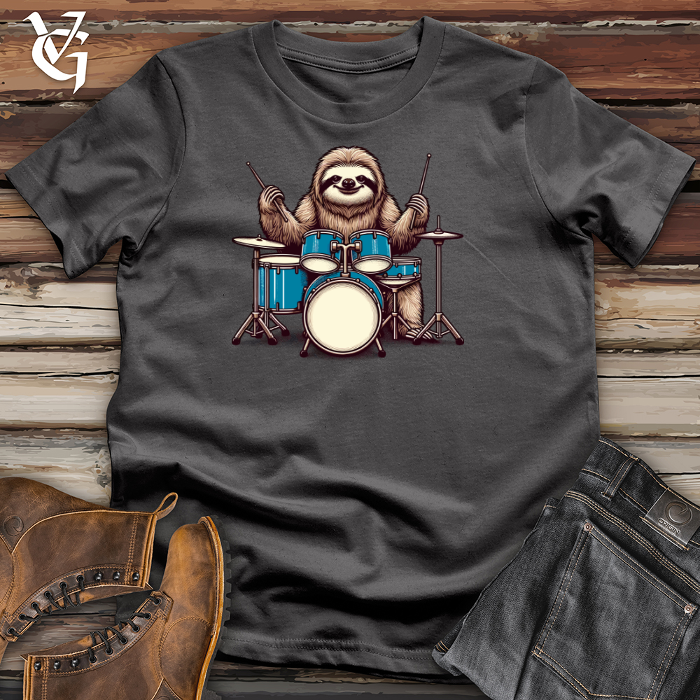 Sloth Playing Drums Softstyle Tee