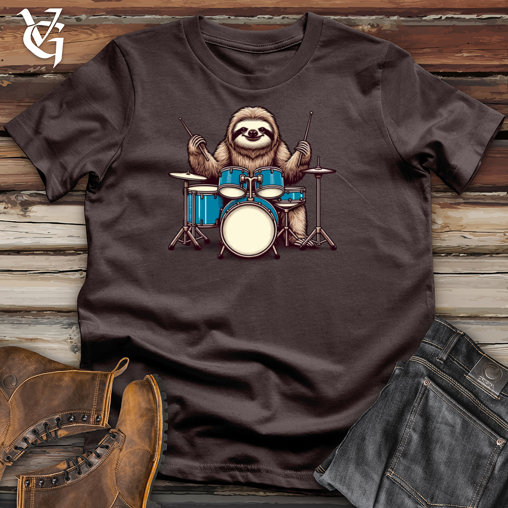 Sloth Playing Drums Softstyle Tee