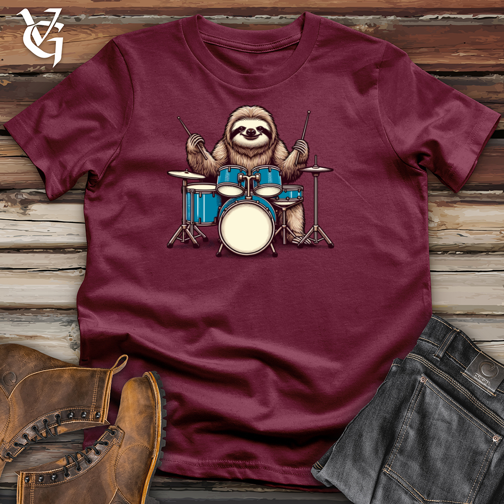 Sloth Playing Drums Softstyle Tee